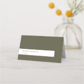 Carte De Placement Champagne Olive bois Vert Blanc Mariage (Dos)