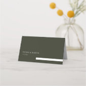 Carte De Placement Champagne Olive bois Vert Blanc Mariage (Dos)