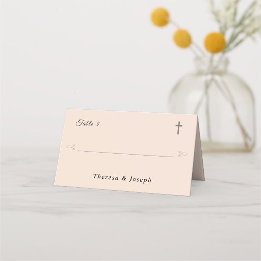 Carte De Placement Champagne purement catholique rose (Devant)