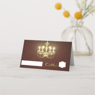 Carte De Placement Chandelier d'or