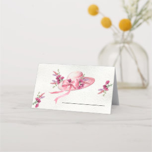 Carte De Placement Chapeau floral rose Derby Shower de Mariage