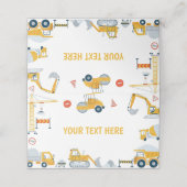 Carte De Placement Chariot de construction Anniversaire Tente de nour (Extérieur déplié)