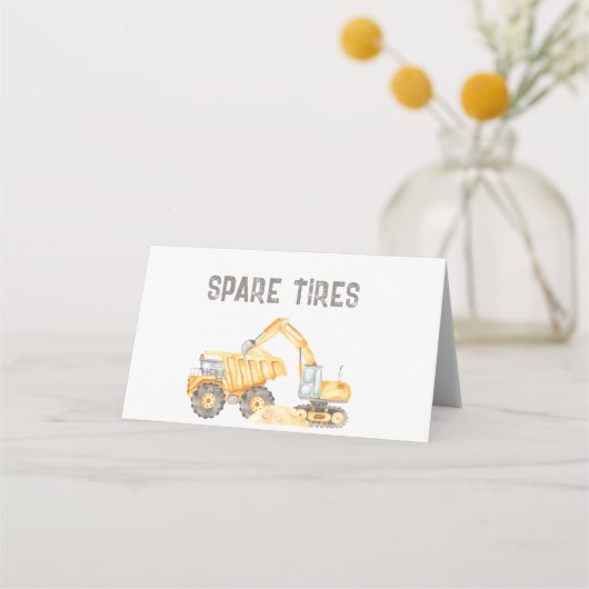 Carte De Placement Chariots de construction Étiquettes alimentaires (Devant)