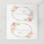 Carte De Placement Charm Blush rose Floral Or Mariage Numéro de table (Extérieur déplié)