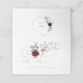 Carte De Placement Charm Bourgogne Floral Airy Greenery Numéro de tab (Extérieur déplié)