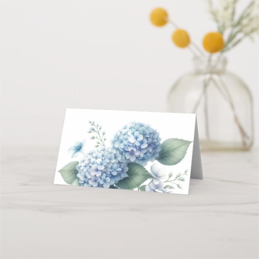 Carte De Placement Charmant Blue Hydrangea Table Place Carte (Dos)