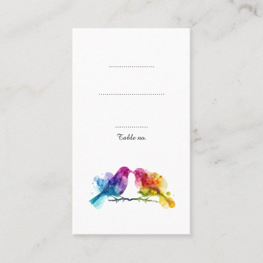 Carte De Placement Charme unique Rainbow Lobirds (Devant)