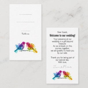 Carte De Placement Charme unique Rainbow Lobirds