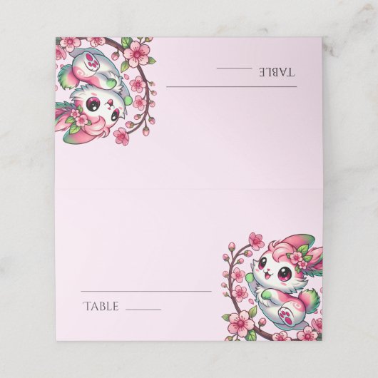 Carte De Placement Charming Sakura Bunny (Extérieur déplié)