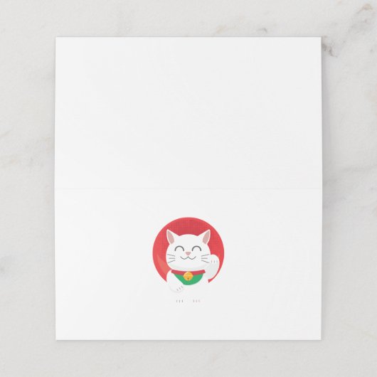 Carte De Placement Chat Maneki Neko Japon Chat Lucky Drôle Idée cadea (Extérieur déplié)