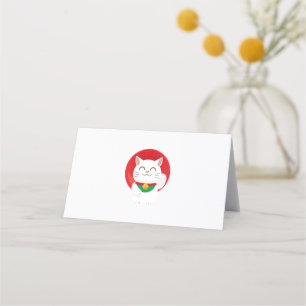 Carte De Placement Chat Maneki Neko Japon Chat Lucky Drôle Idée cadea
