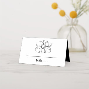 Carte De Placement Chats Black Mariage Fête des mariées Anniversaire