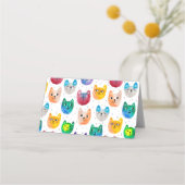 Carte De Placement Chats et amis à l'aquarelle (Devant)