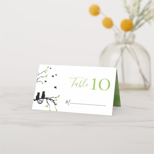 Carte De Placement Chats Romantiques En Amour Réception De Mariage À  (Dos)