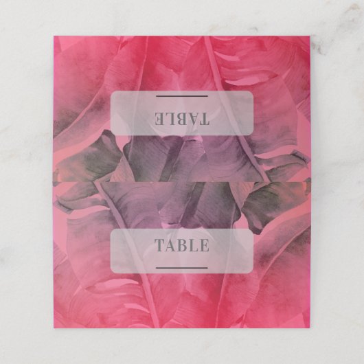 Carte De Placement Chaud rose Tropical Summer Luau Mariage Table (Extérieur déplié)