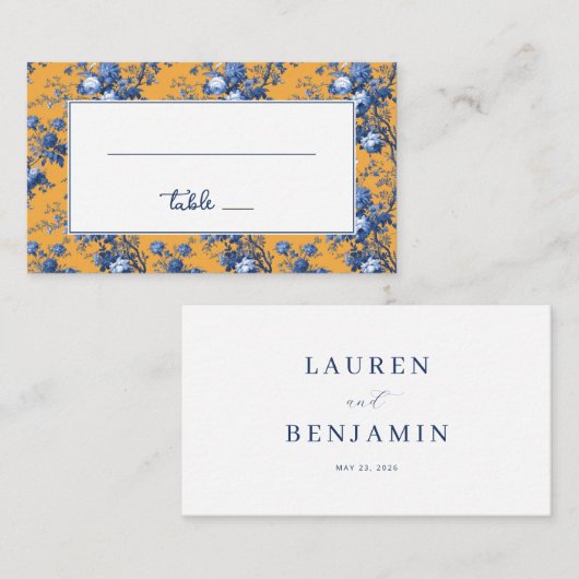 Carte De Placement Cheerful Orange Floral Hydrangea (Devant / Derrière)