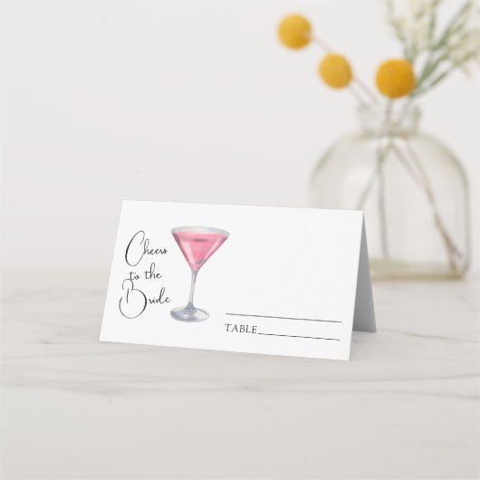 Carte De Placement cheers to the bride bridal shower - wedding place (Devant)