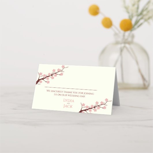 Carte De Placement Cherry Blossom Mariage à thème (Devant)