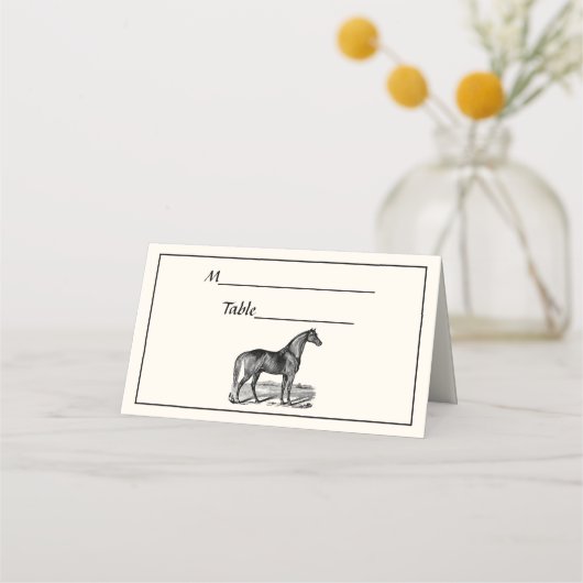 Carte De Placement Cheval vintage debout (Dos)