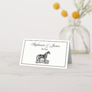 Carte De Placement Cheval vintage debout