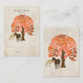Carte De Placement Chevaux d'automne orange et Brown (Devant / Derrière)