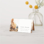Carte De Placement Chic Aquarelle Automne Mariage Paysage Automne (Devant)