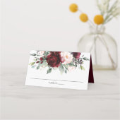 Carte De Placement Chic Aquarelle Bourgogne Blush FlorMariage (Dos)