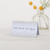 Carte De Placement Chic argent parties scintillant script lavande Bat (Dos)