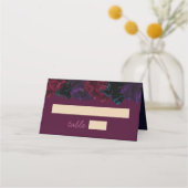 Carte De Placement Chic bijou tons floral bordeaux mariage (Devant)