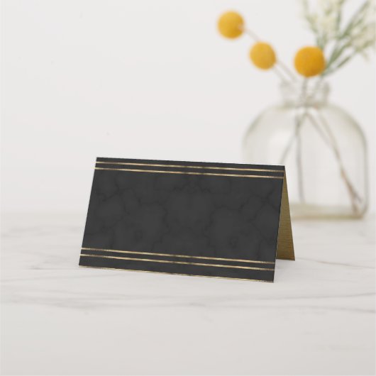 Carte De Placement Chic Black et Gold Foil Personnalisé Carte Place (Devant)