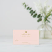 Carte De Placement Chic Blush Mariage rose et or (Debout devant)