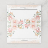 Carte De Placement Chic Blush Rose Floral Papillons Nom d'hôte Plac (Extérieur déplié)
