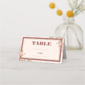Carte De Placement Chic Boho Blush Beige Plié Mariage Carte Place (Devant)