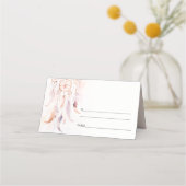 Carte De Placement Chic Boho Feather Dreamcatcher Watercolor Mariage (Dos)