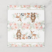 Carte De Placement Chic Bois Animaux Blush Floral Douche Anniversaire (Extérieur déplié)