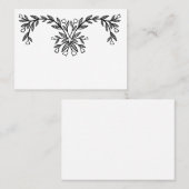 Carte De Placement Chic cadre floral élégant Botanique Custom B&W (Devant / Derrière)