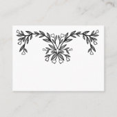 Carte De Placement Chic cadre floral élégant Botanique Custom B&W (Devant)