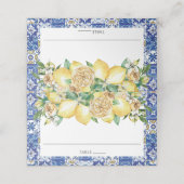 Carte De Placement Chic Citron vert Floral Méditerranée Bridal (Extérieur déplié)