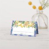 Carte De Placement Chic Citron vert Floral Méditerranée Bridal (Dos)