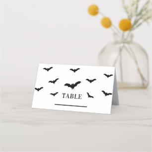 Carte De Placement Chic de fête d'Halloween élégant avec chauves-sour