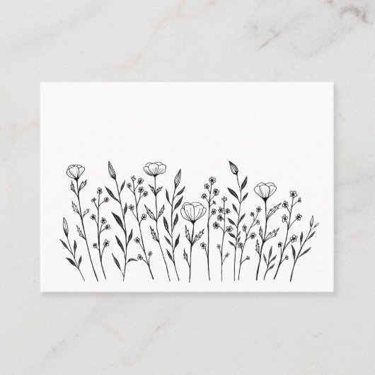 Carte De Placement Chic Elegant Fleur sauvage Line Art Simple Personn (Devant)