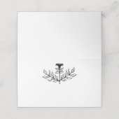 Carte De Placement Chic Elegant Simple Noir & Blanc Lily Line Art (Extérieur déplié)