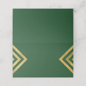 Carte De Placement Chic Elegant Vert et Faux Or Géométrique (Extérieur déplié)