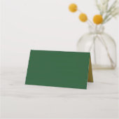 Carte De Placement Chic Elegant Vert et Faux Or Géométrique (Dos)