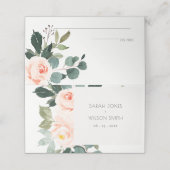Carte De Placement Chic Eucalyptus Blush Rose rose Mariage floral (Extérieur déplié)