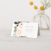 Carte De Placement Chic Eucalyptus Blush Rose rose Mariage floral (Devant)