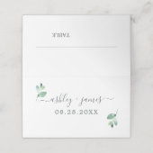 Carte De Placement Chic Eucalyptus Foliage Blanc Personnalisé Mariage (Extérieur déplié)