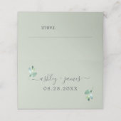 Carte De Placement Chic Foliage Pastel Vert Mariage personnalisé (Extérieur déplié)