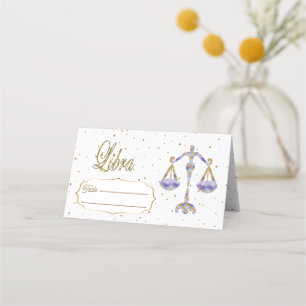 Carte De Placement Chic Gold Libra Zodiac Anniversaire
