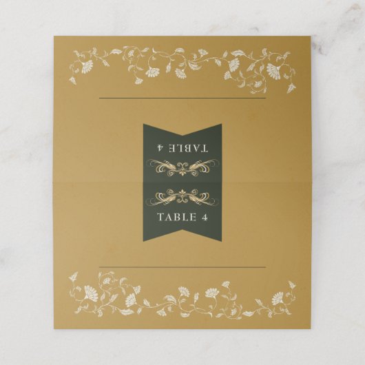 Carte De Placement Chic Gold Library Chapitre Mariage Plaques (Extérieur déplié)